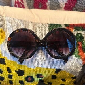 Cutler & Gross 1412 Brush Stroke Round Tortoiseshell Sunglasses